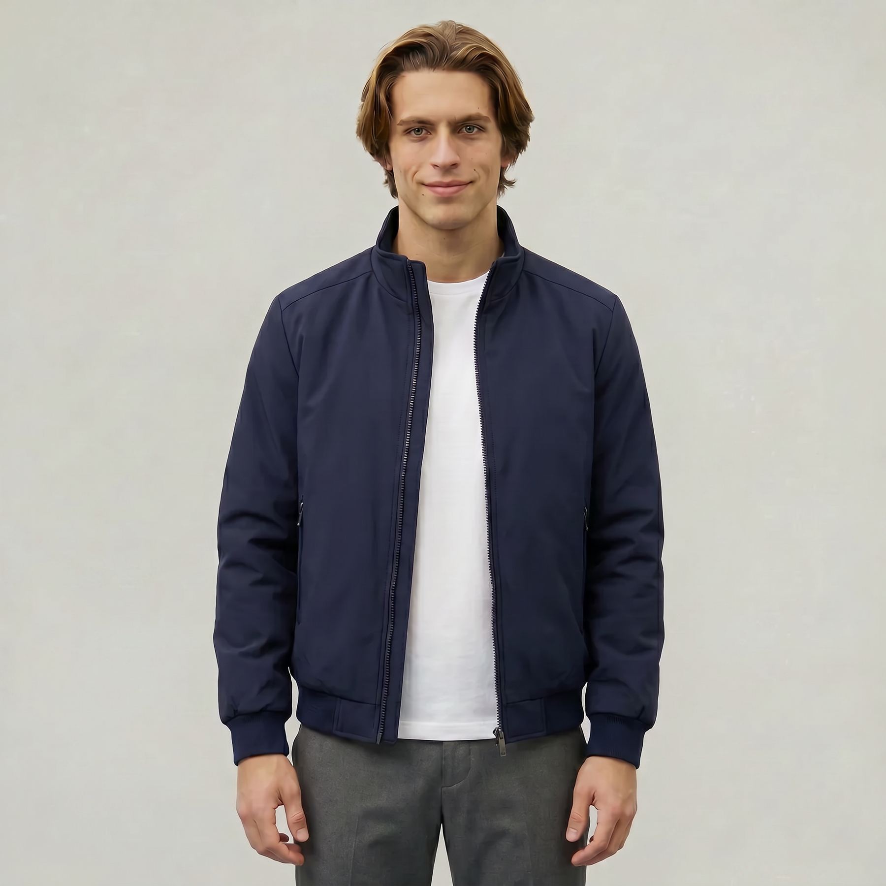 Herrenparka mit Stehkragen
