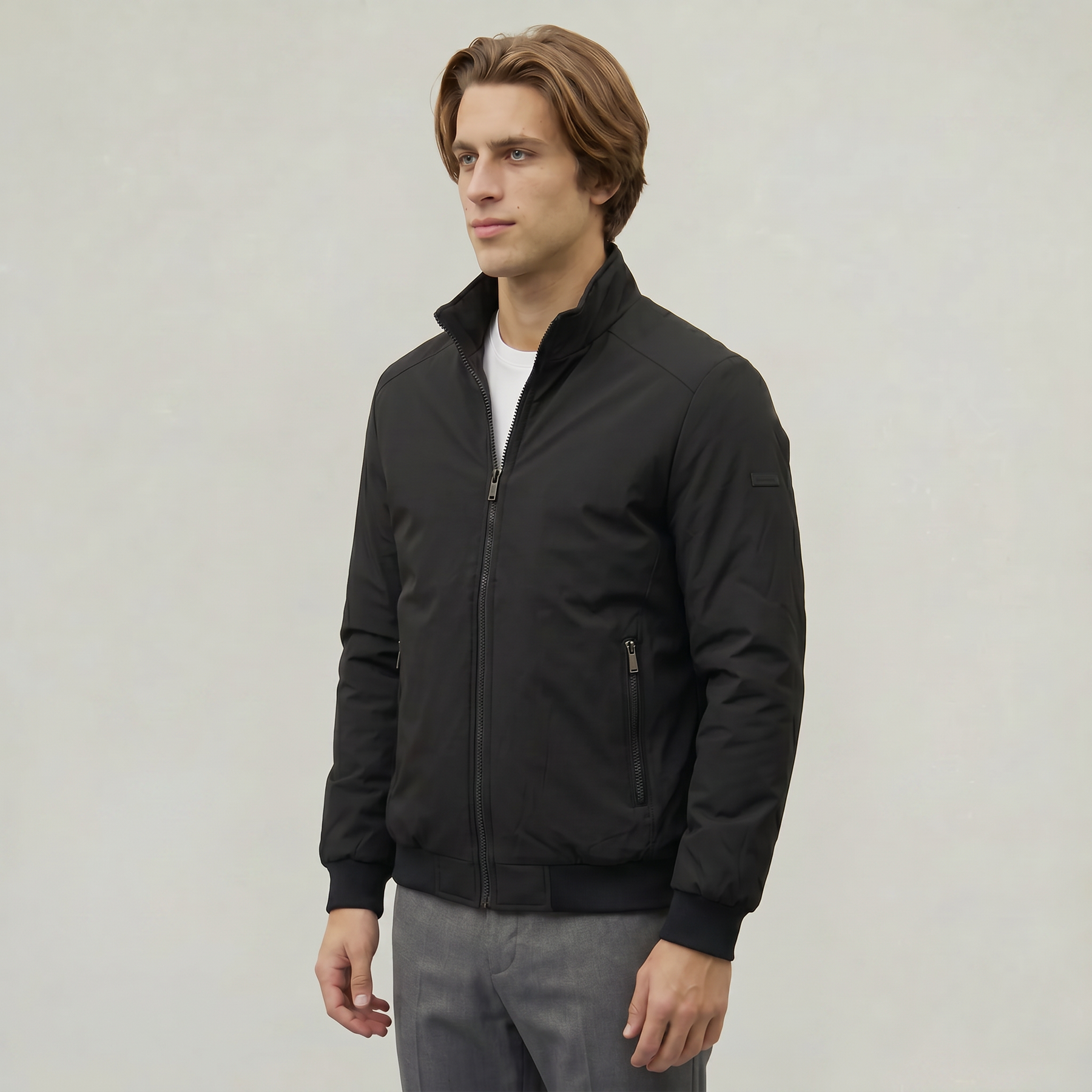 Herrenparka mit Stehkragen