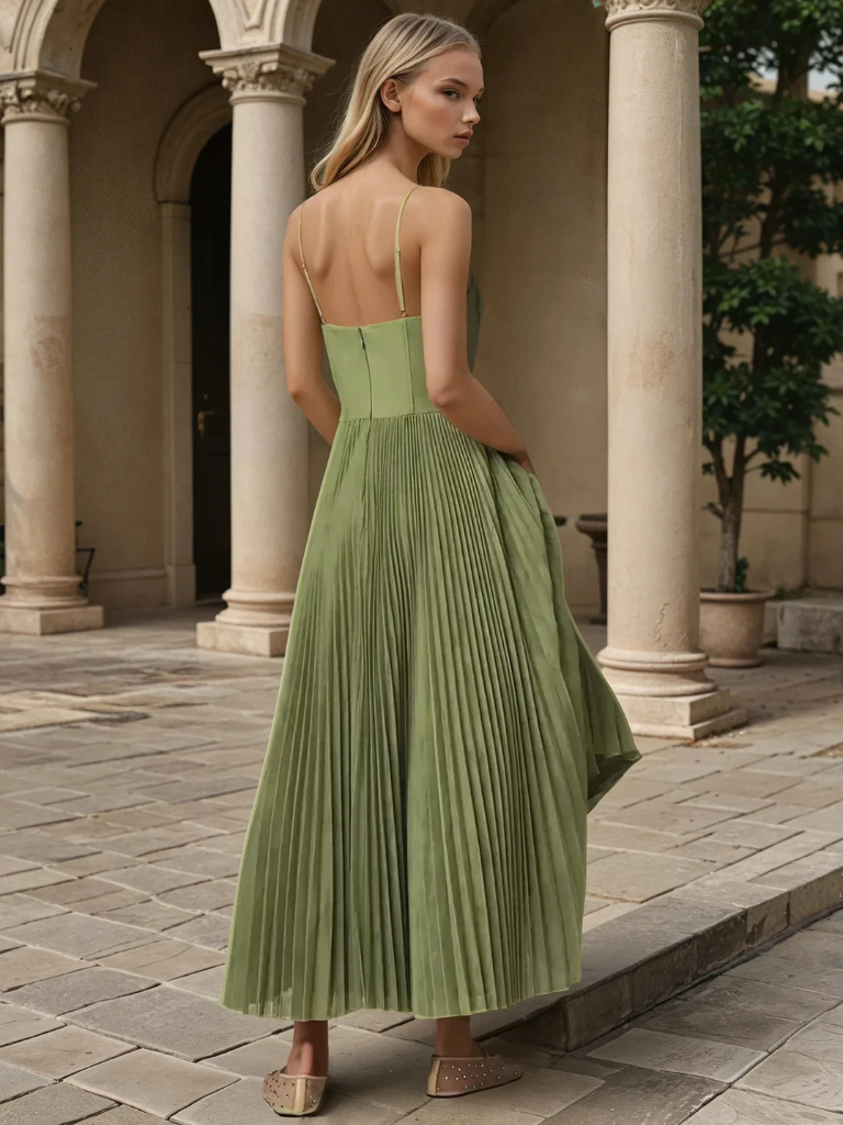 Plissiertes Maxikleid für Hochzeiten