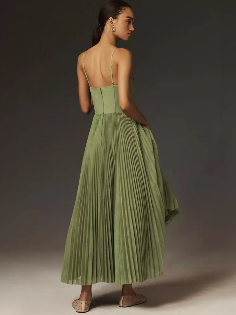 Plissiertes Maxikleid für Hochzeiten