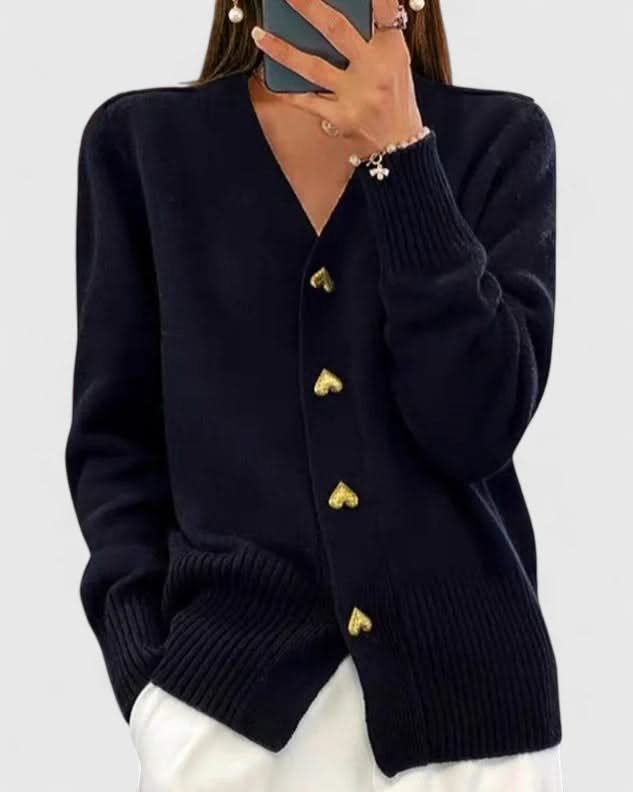 Elegante Jacke mit Herzknöpfen