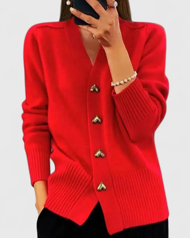 Elegante Jacke mit Herzknöpfen