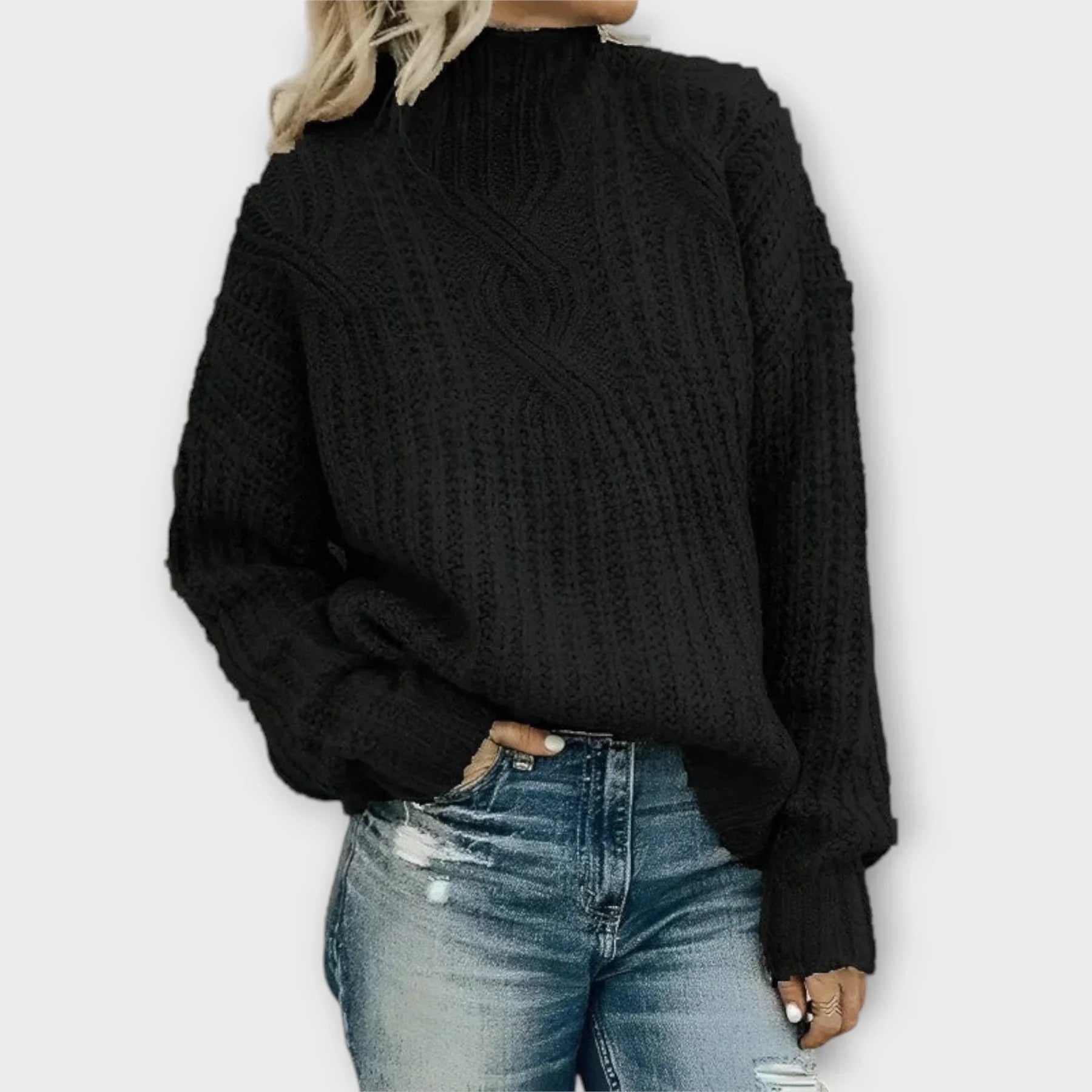 Amelia Zopfmuster-Rollkragenpullover