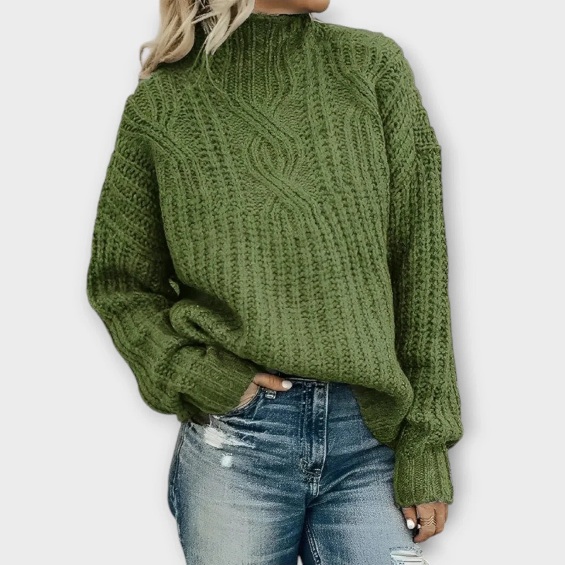 Amelia Zopfmuster-Rollkragenpullover
