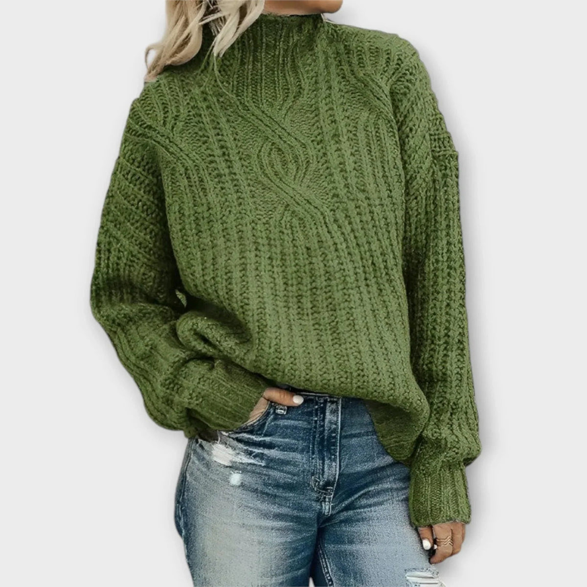 Amelia Zopfmuster-Rollkragenpullover