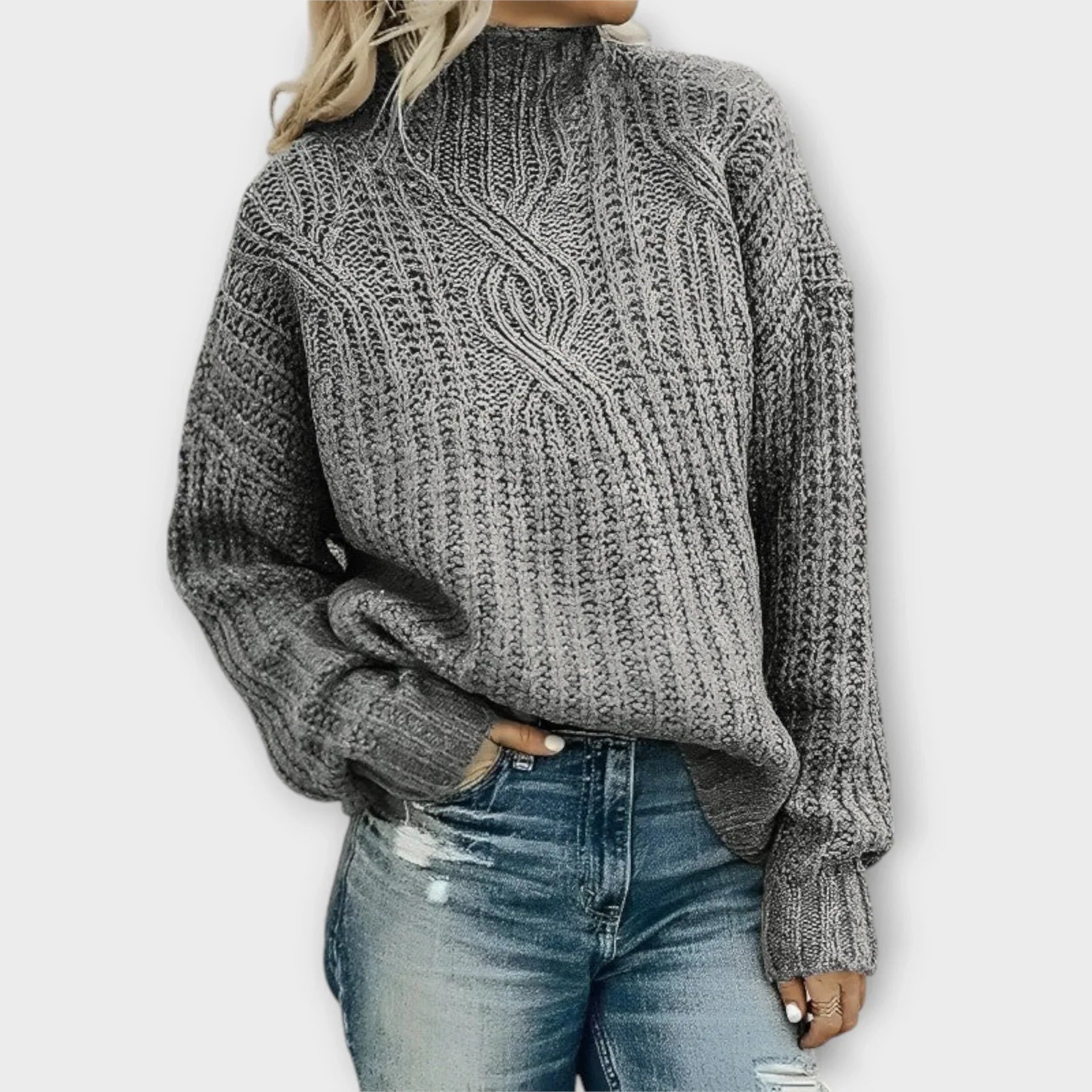 Amelia Zopfmuster-Rollkragenpullover