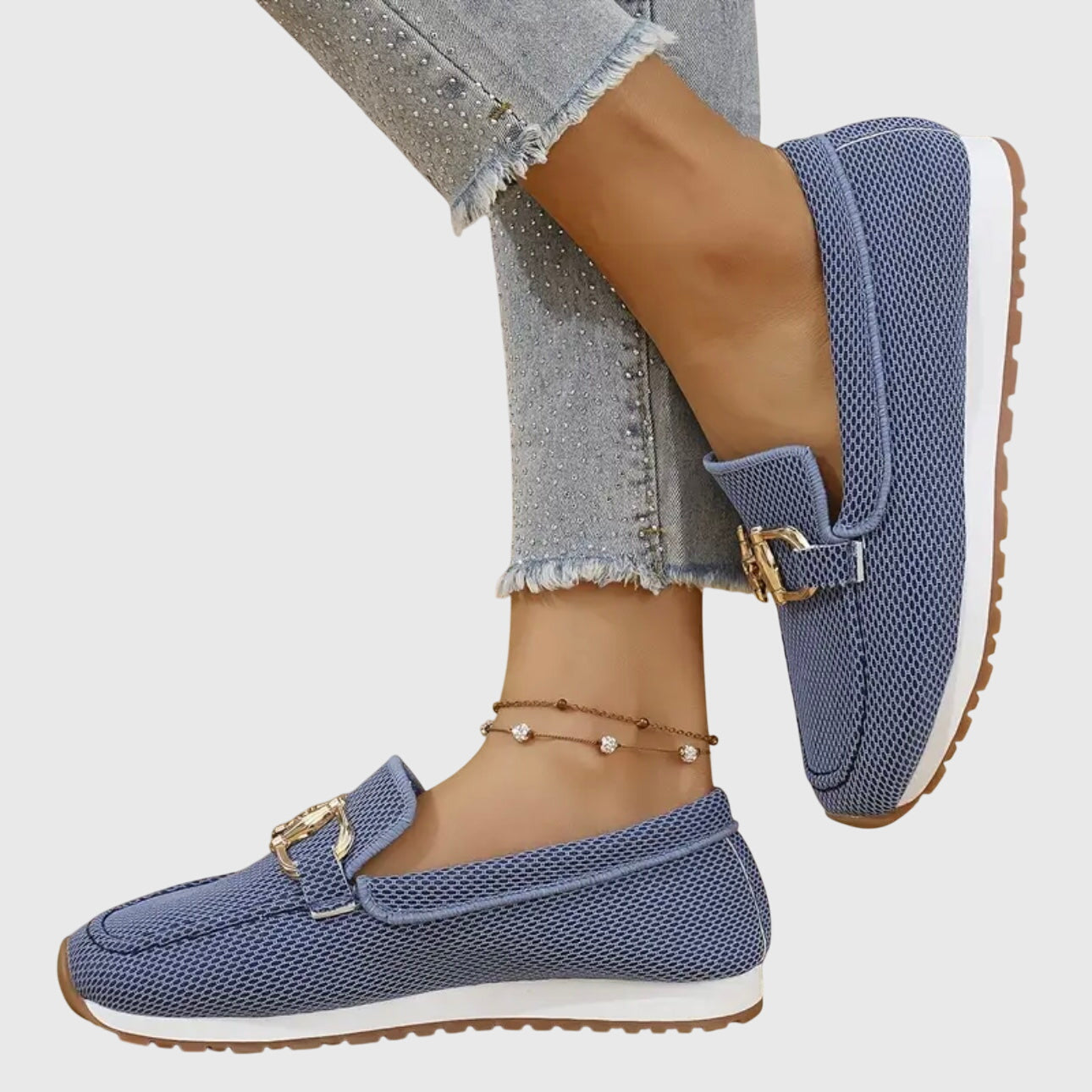 Komfort-Loafer mit Goldakzent