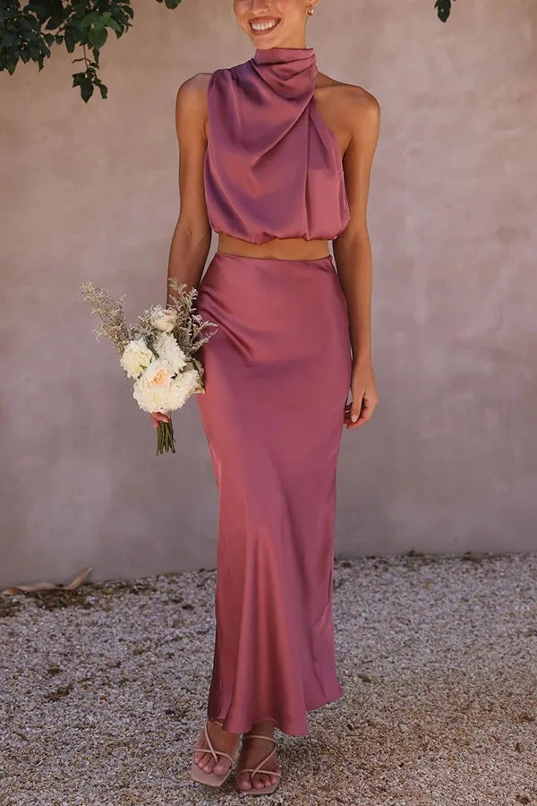 Leila Neckholder-Maxikleid