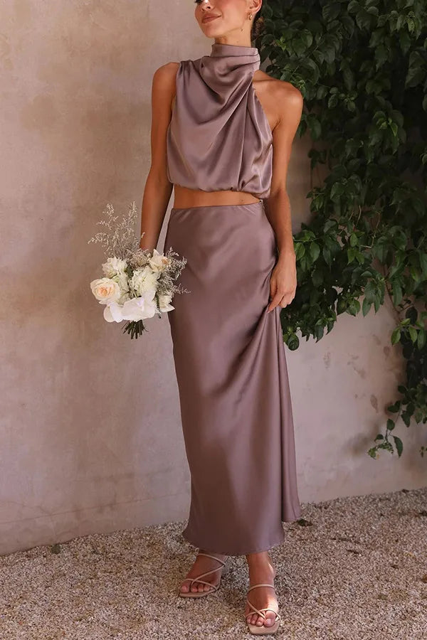 Leila Neckholder-Maxikleid