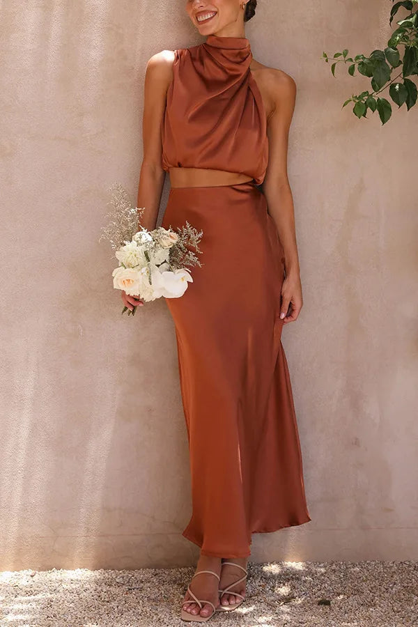 Leila Neckholder-Maxikleid