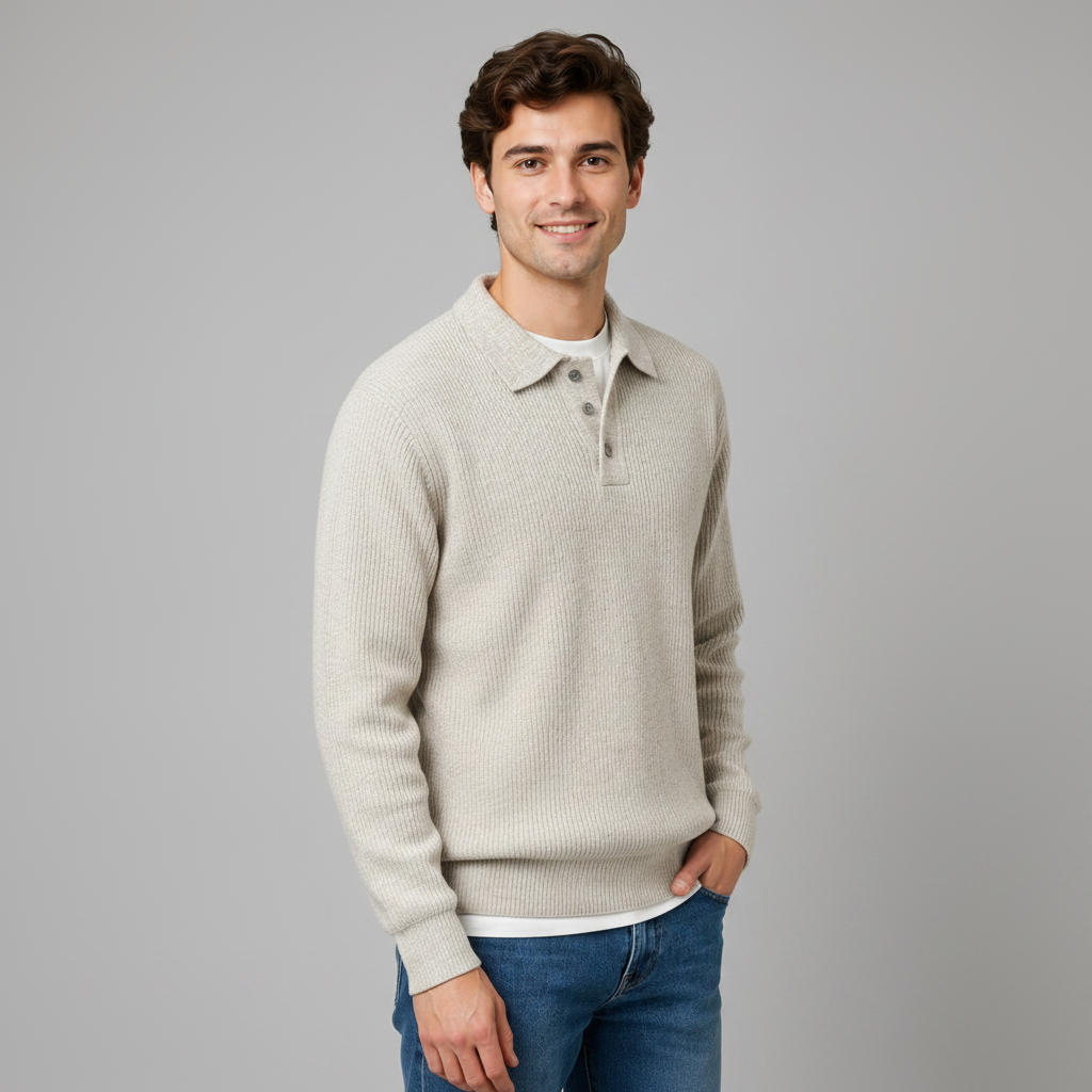 Herren-Pullover mit Polokragen