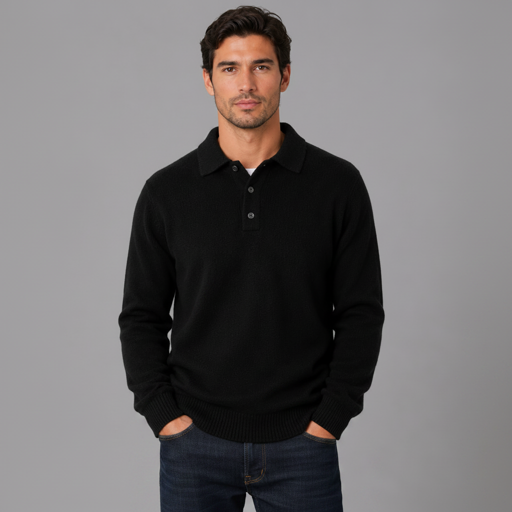 Herrenpullover Mit Polokragen