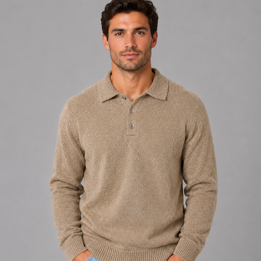 Herrenpullover Mit Polokragen