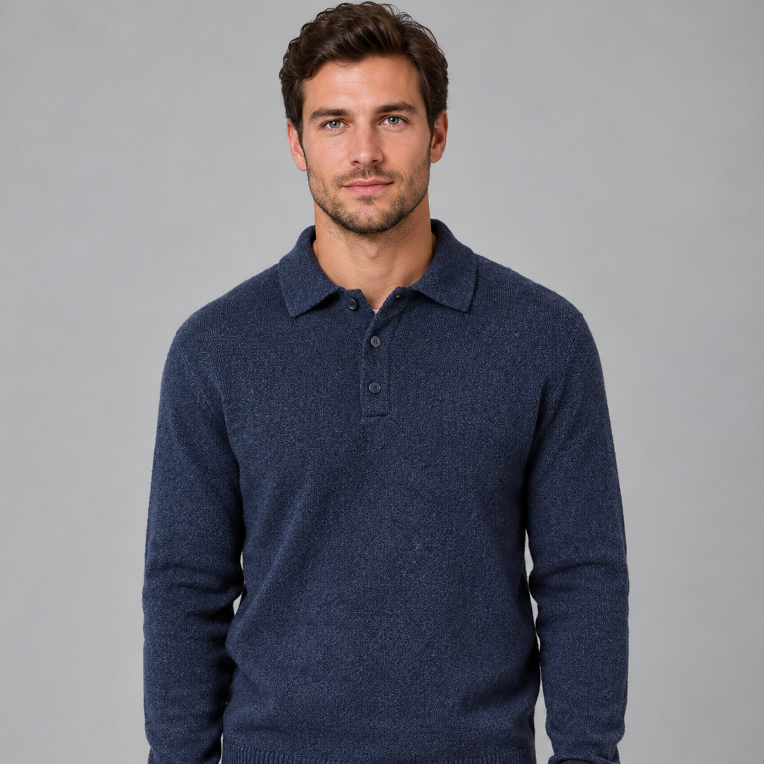 Herrenpullover Mit Polokragen
