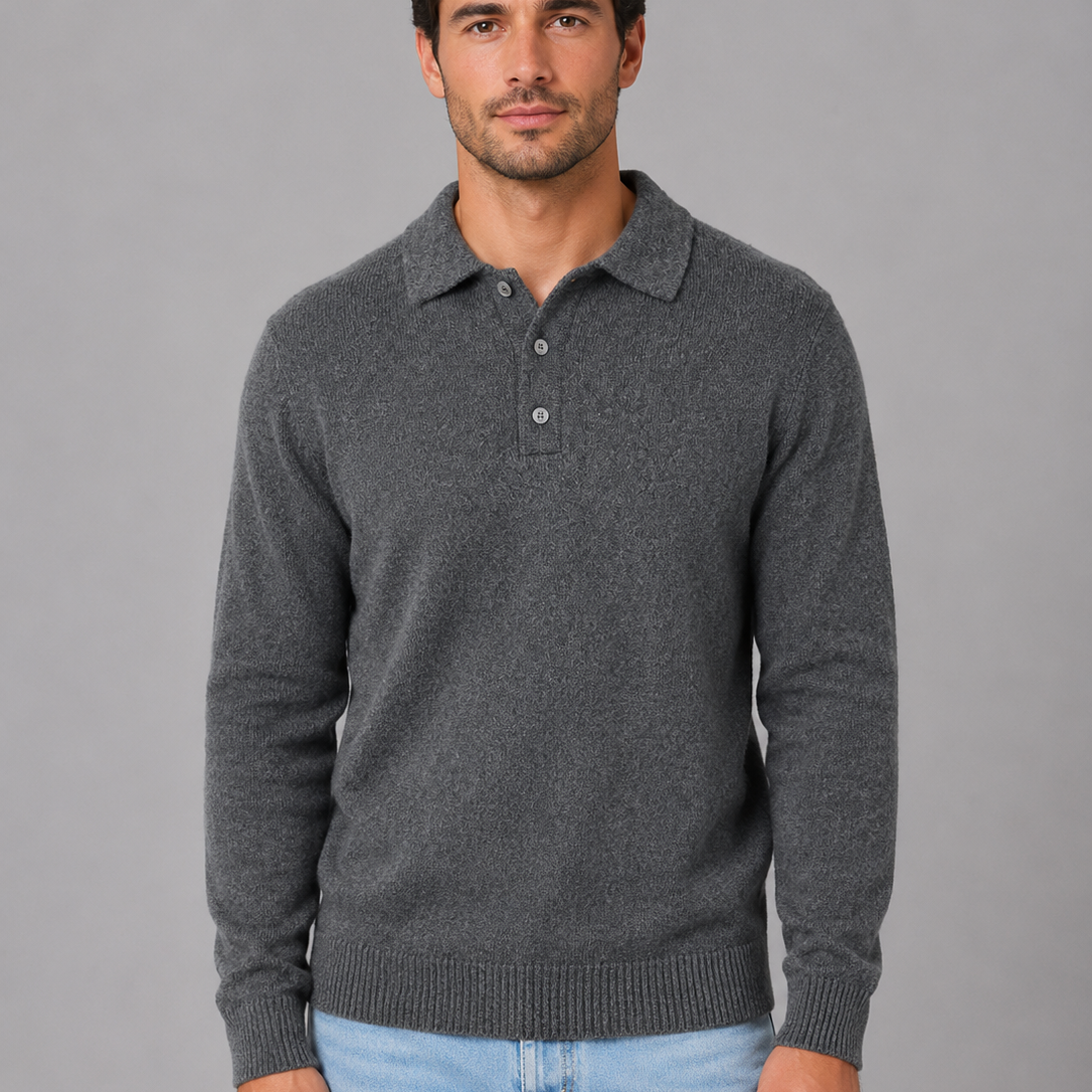 Herrenpullover Mit Polokragen