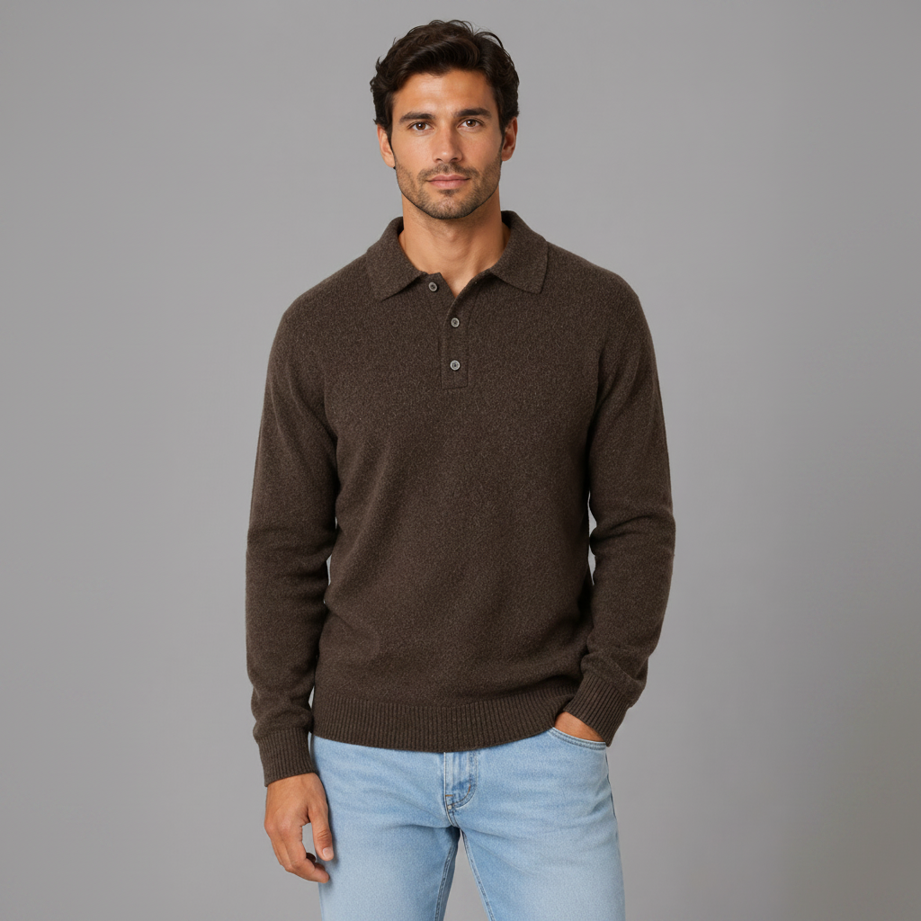 Herrenpullover Mit Polokragen