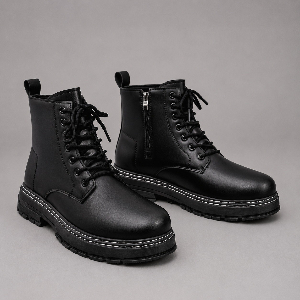 Herren-Schnürstiefel in Schwarz
