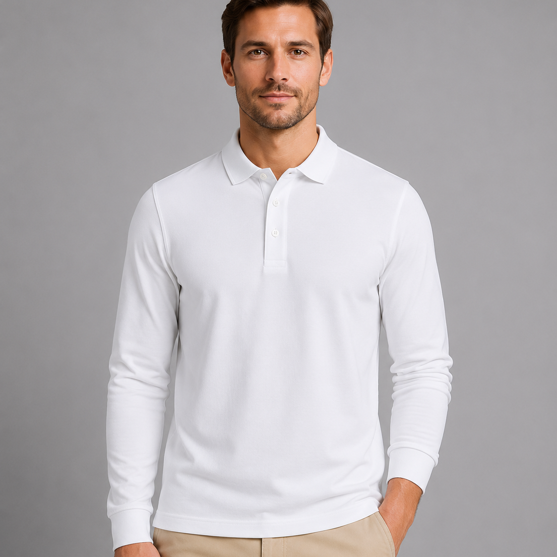 Langarm-Polo-Top Für Herren