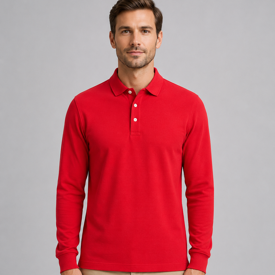 Langarm-Polo-Top Für Herren