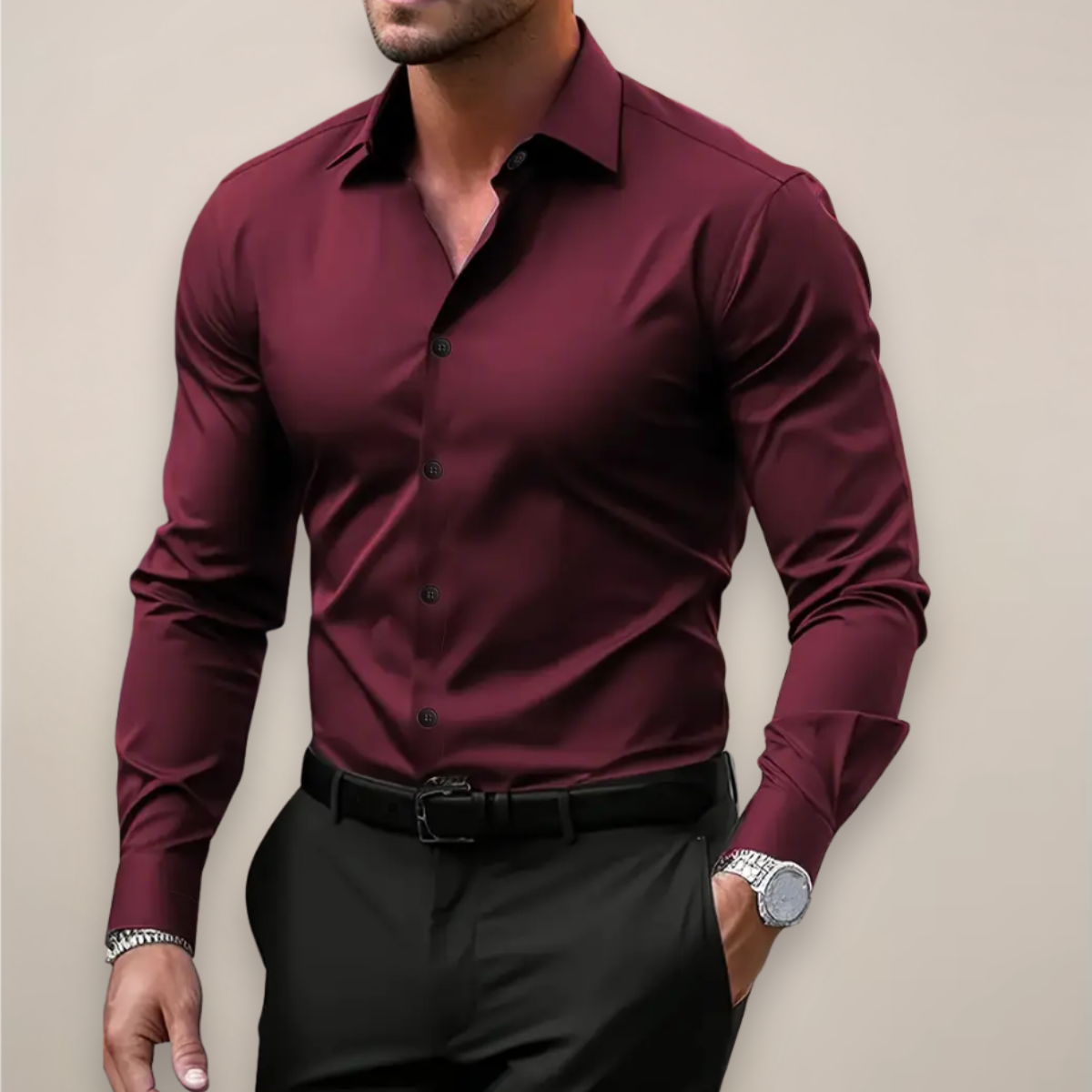 Herrenhemd mit Button-down-Kragen
