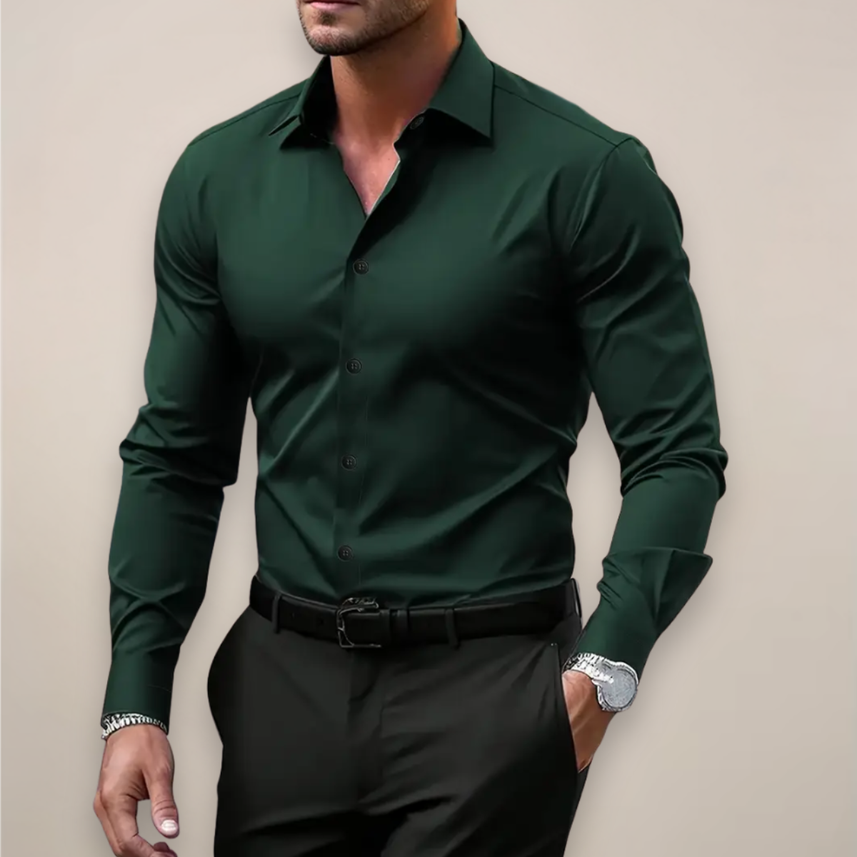 Herrenhemd mit Button-down-Kragen