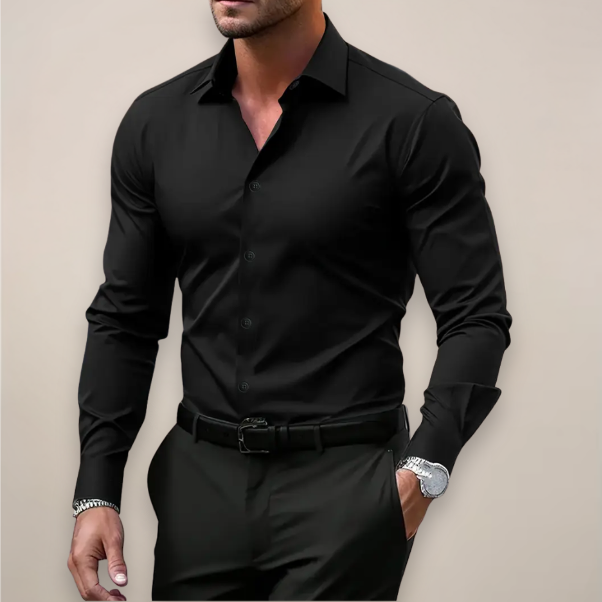 Herrenhemd mit Button-down-Kragen