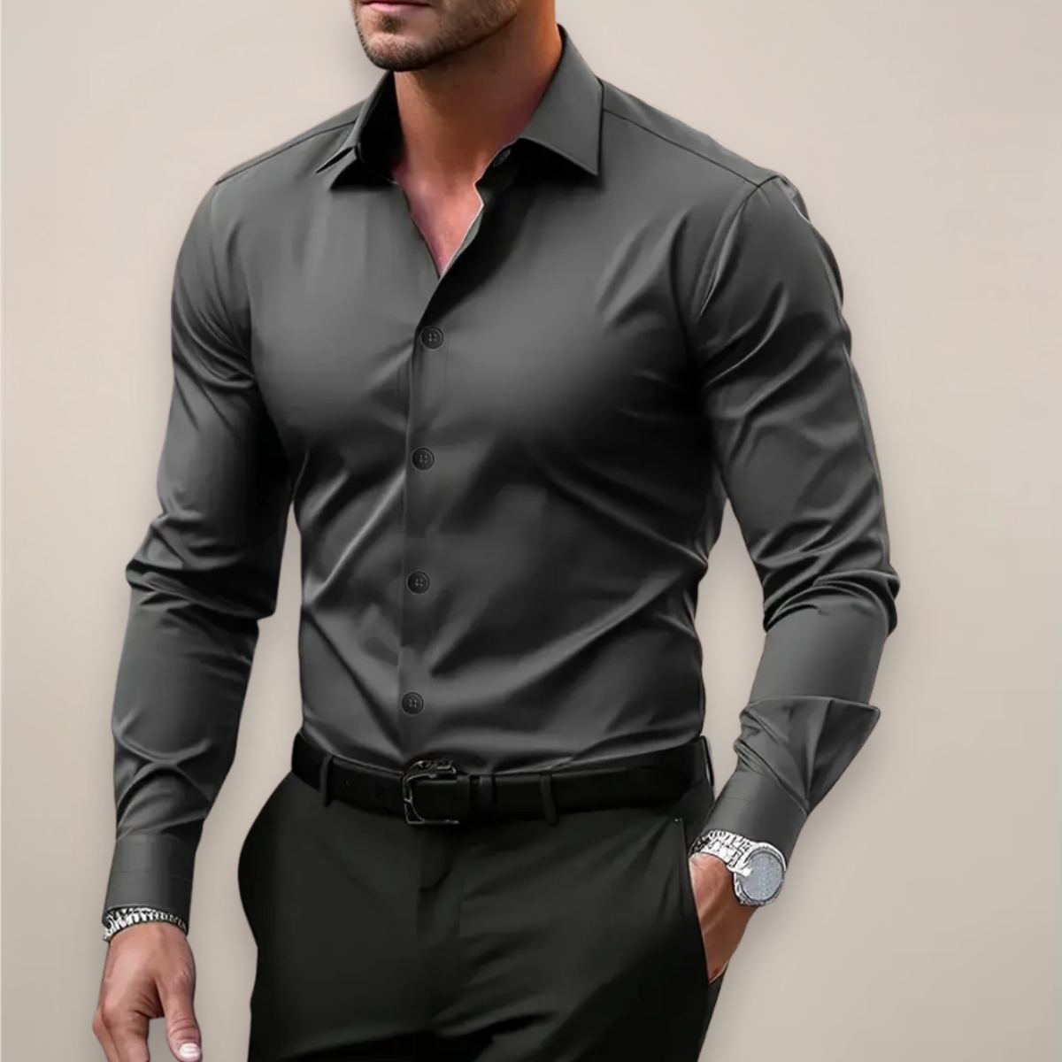 Herrenhemd mit Button-down-Kragen