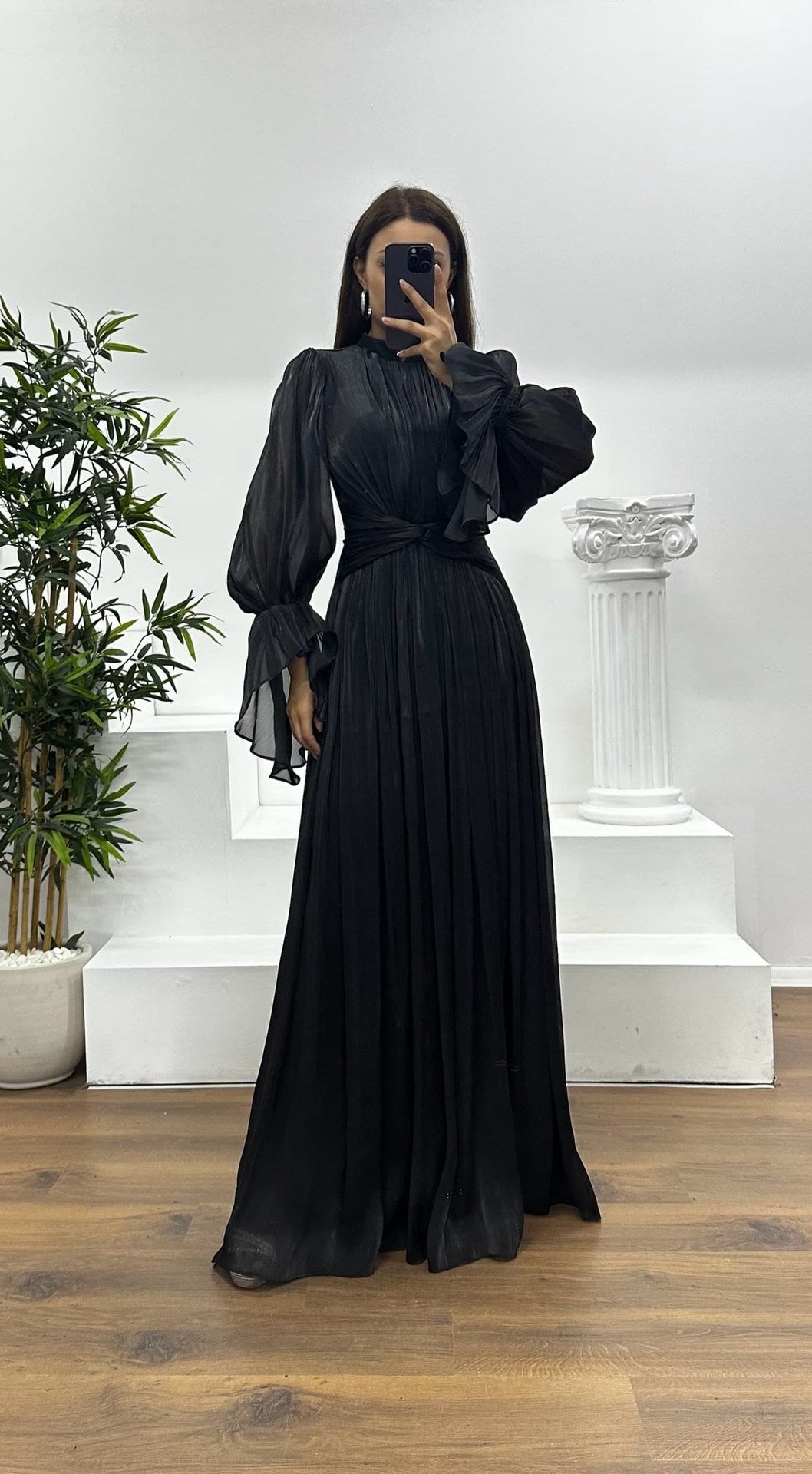 Plissee-Maxikleid für Hochzeitsgäste