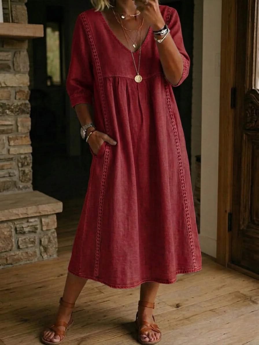 Flora Freizeitkleid mit Spitzenbesatz