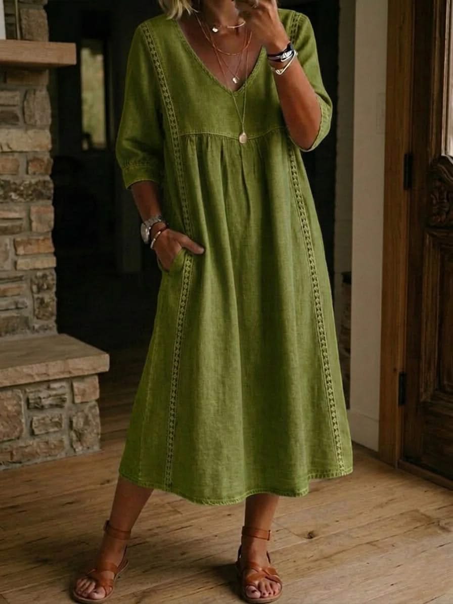Flora Freizeitkleid mit Spitzenbesatz