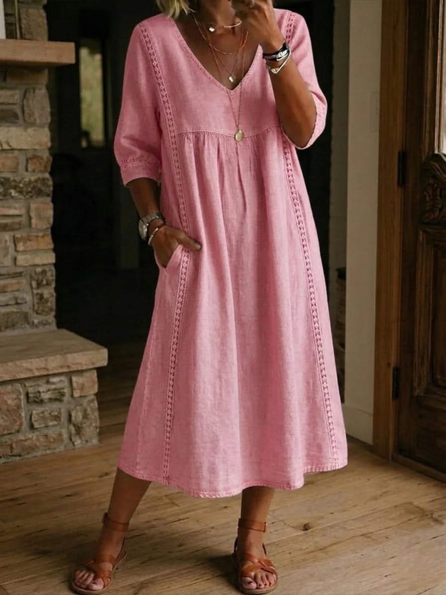 Flora Freizeitkleid mit Spitzenbesatz