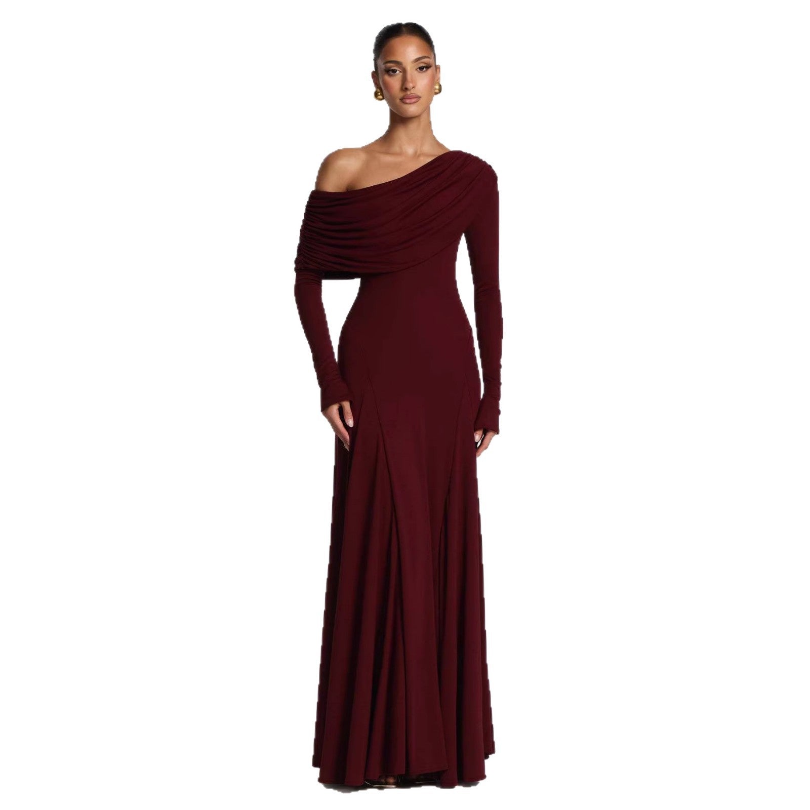 Schulterfreies Maxikleid für Hochzeiten