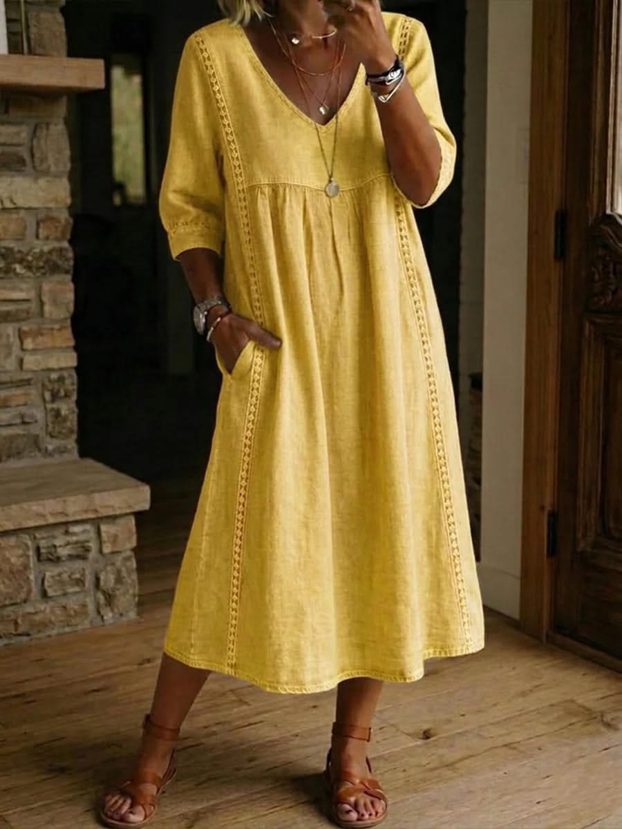 Flora Freizeitkleid mit Spitzenbesatz