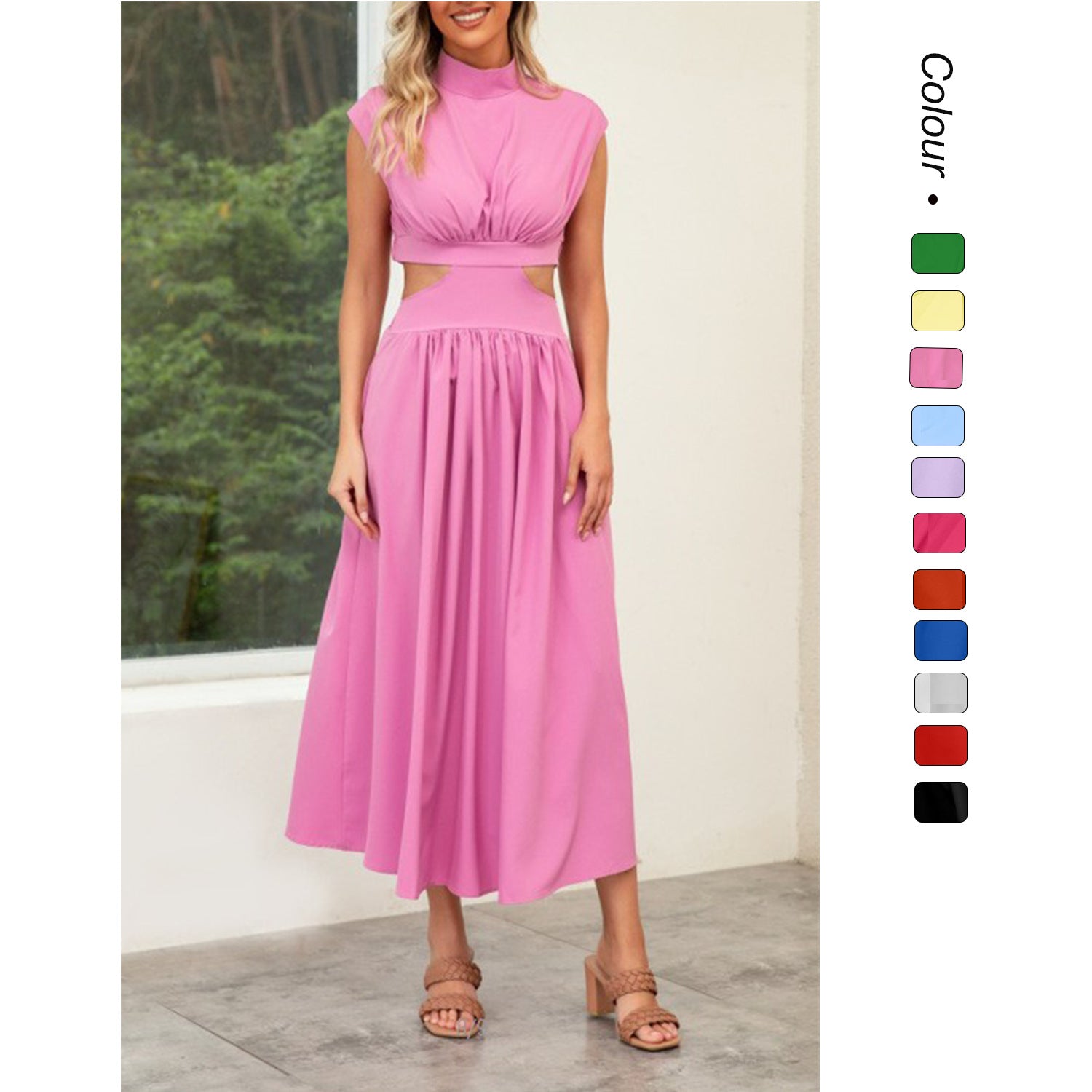 Maxikleid mit Taillenausschnitten