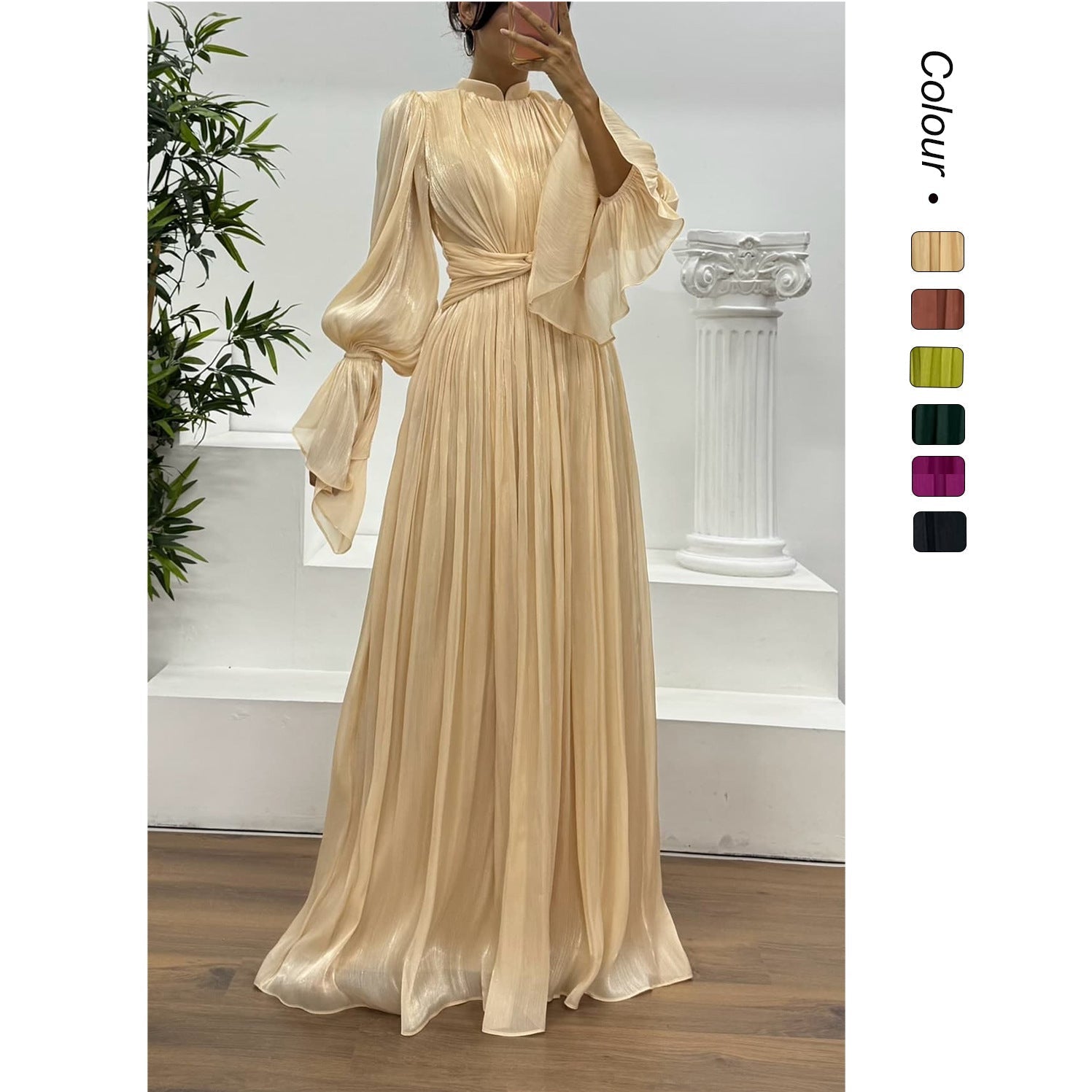 Plissee-Maxikleid für Hochzeitsgäste