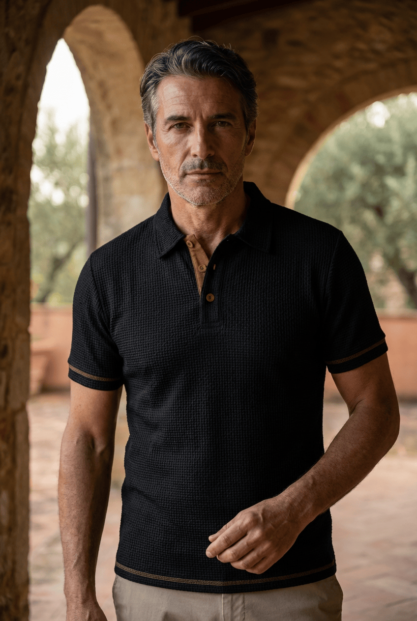 Herren-Poloshirt mit Kontrastdetails