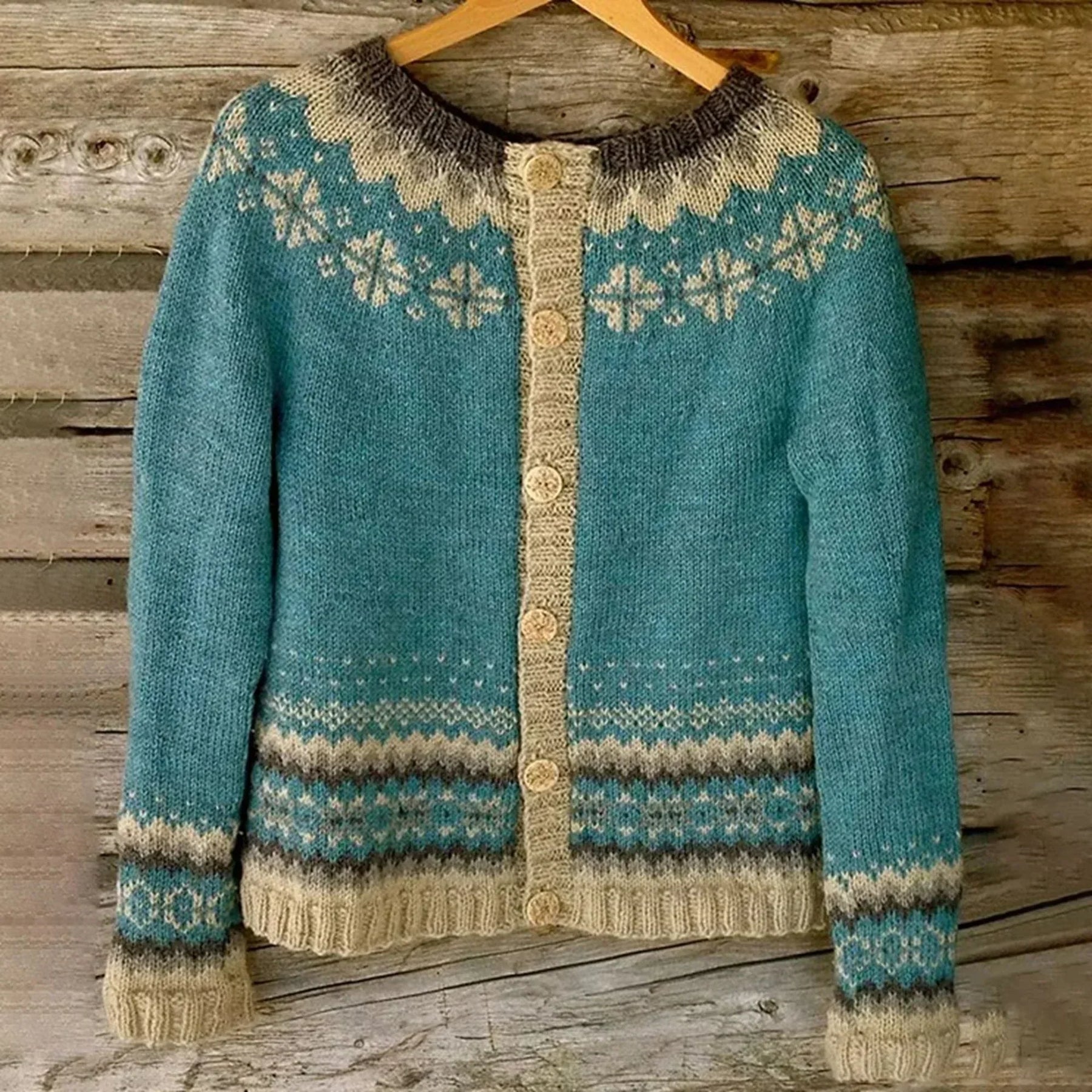 Anna Nordische Strickjacke
