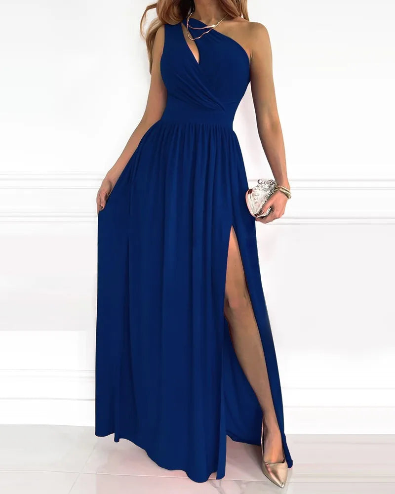 Maxikleid mit asymmetrischer Schulter