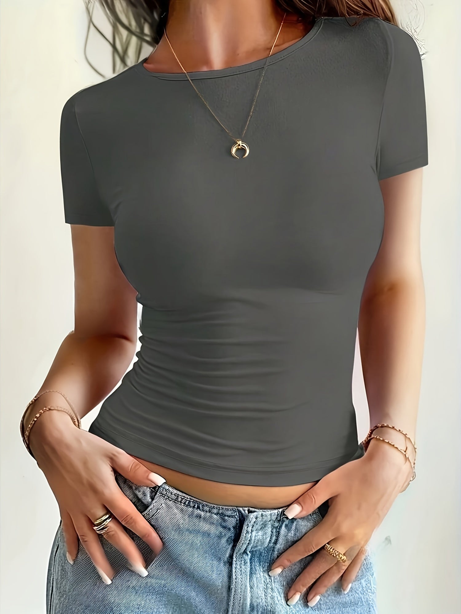 Damen-T-Shirt in Figurbetonter Passform