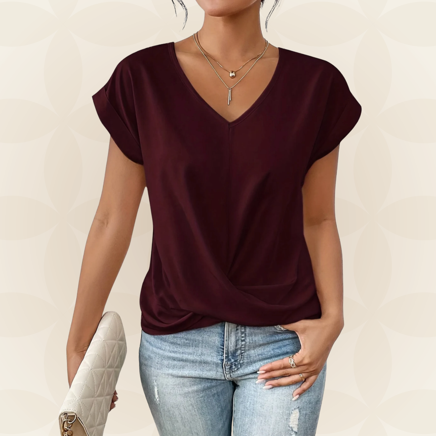 Damen-Top mit Drapierung