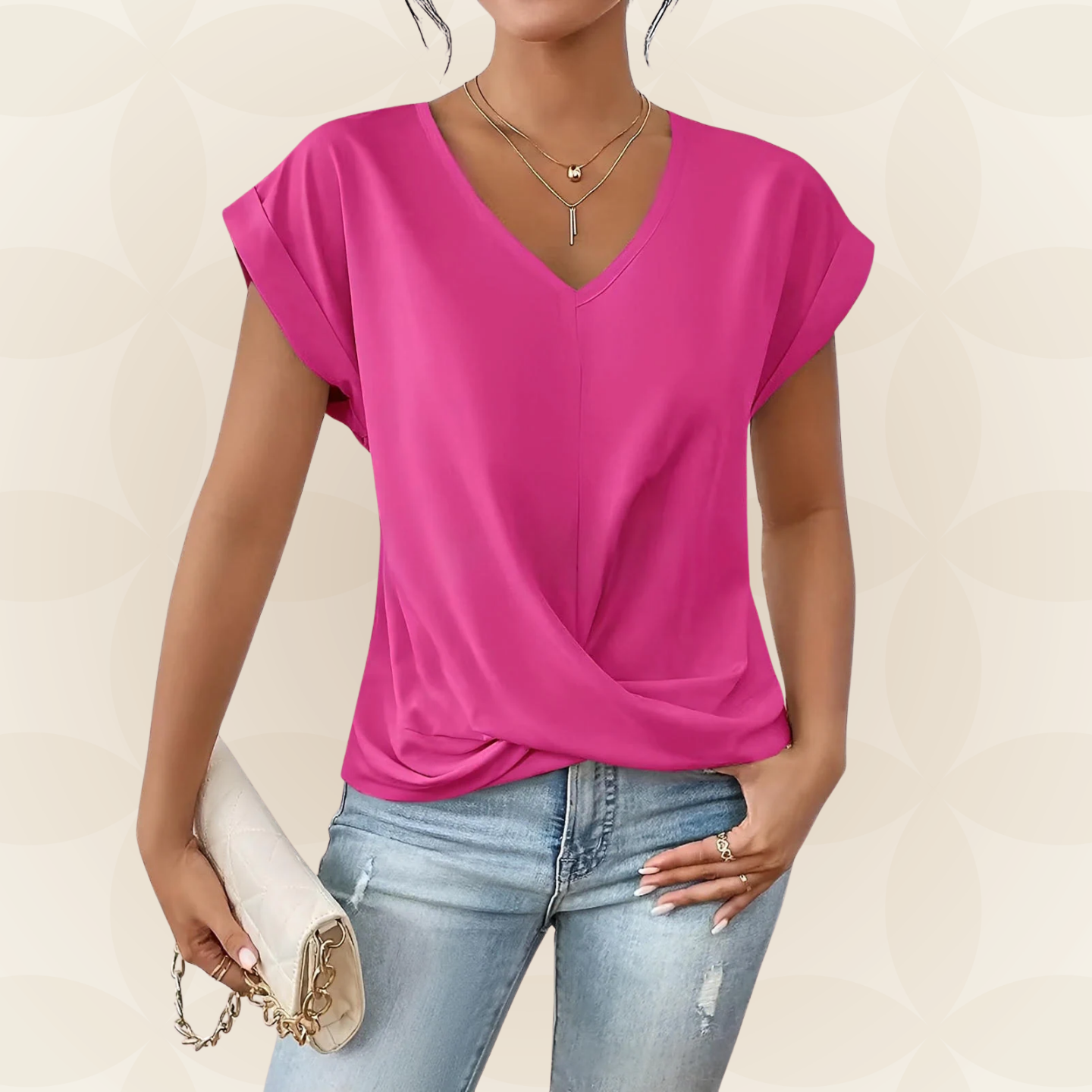 Damen-Top mit Drapierung