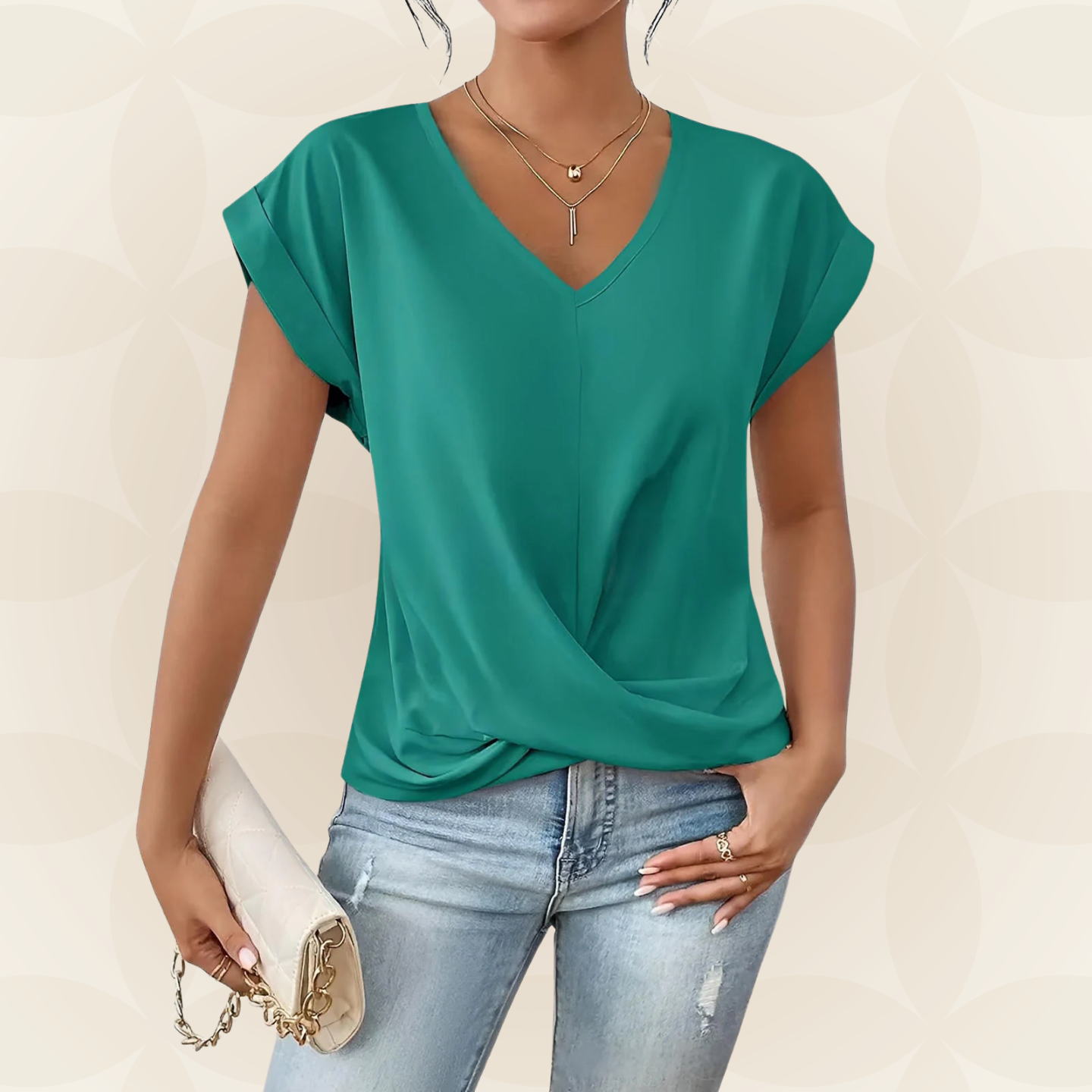 Damen-Top mit Drapierung