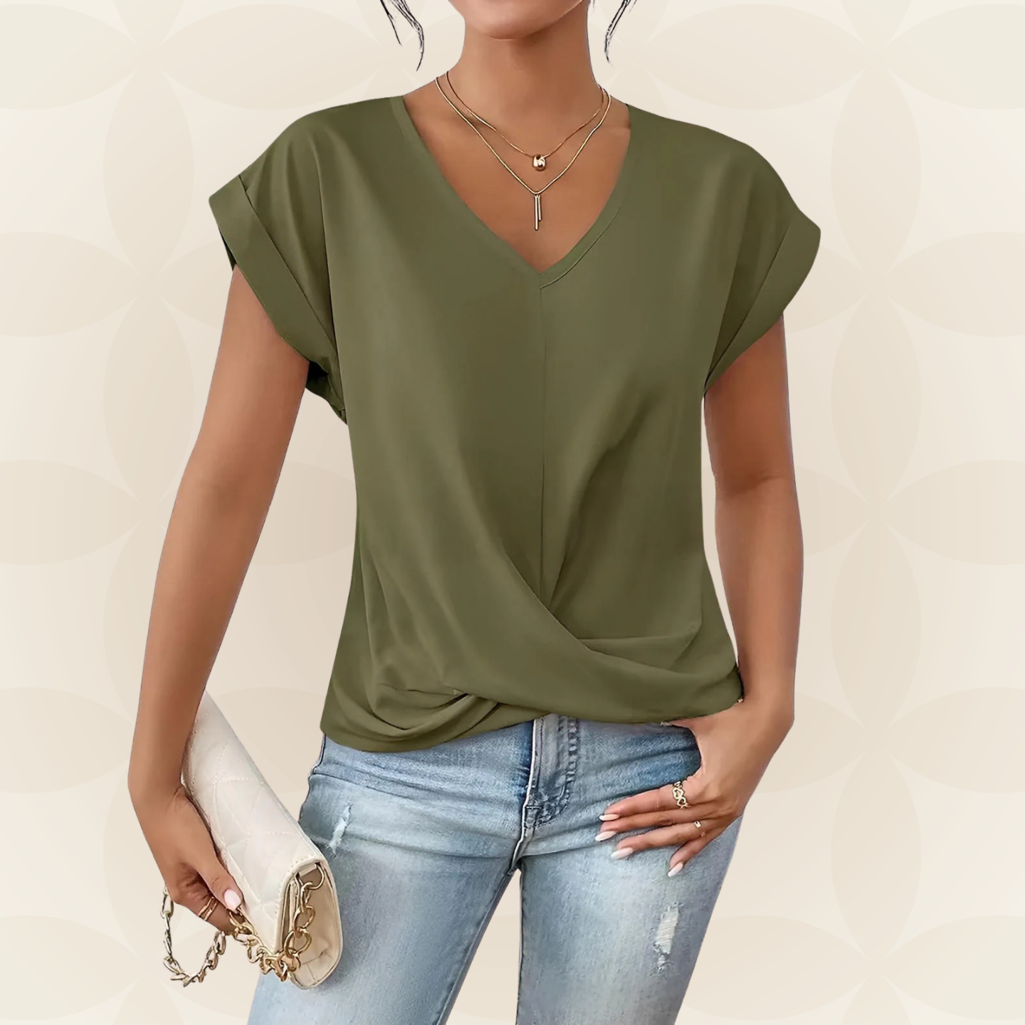 Damen-Top mit Drapierung