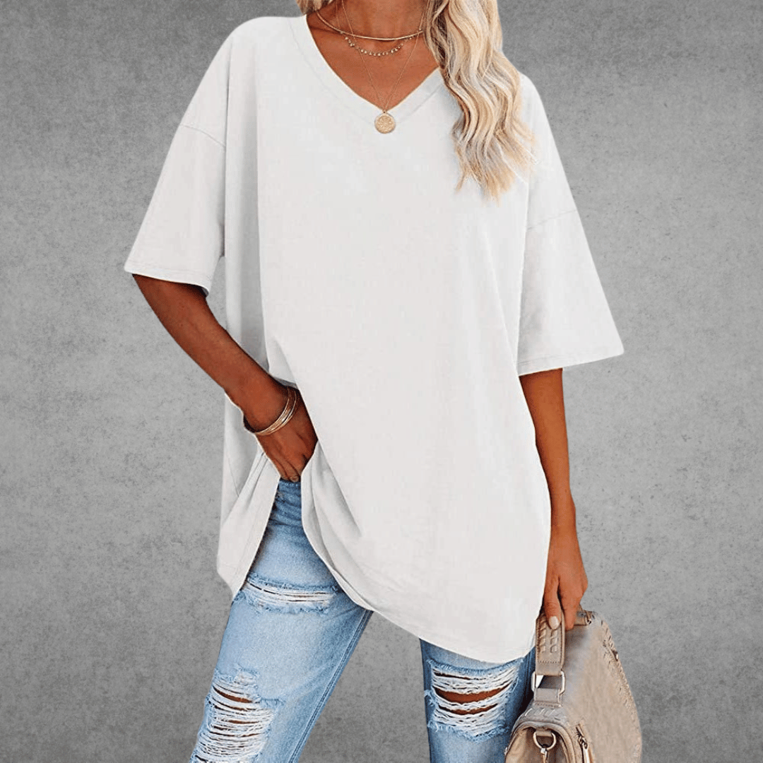 Oversize-Shirt mit V-Ausschnitt