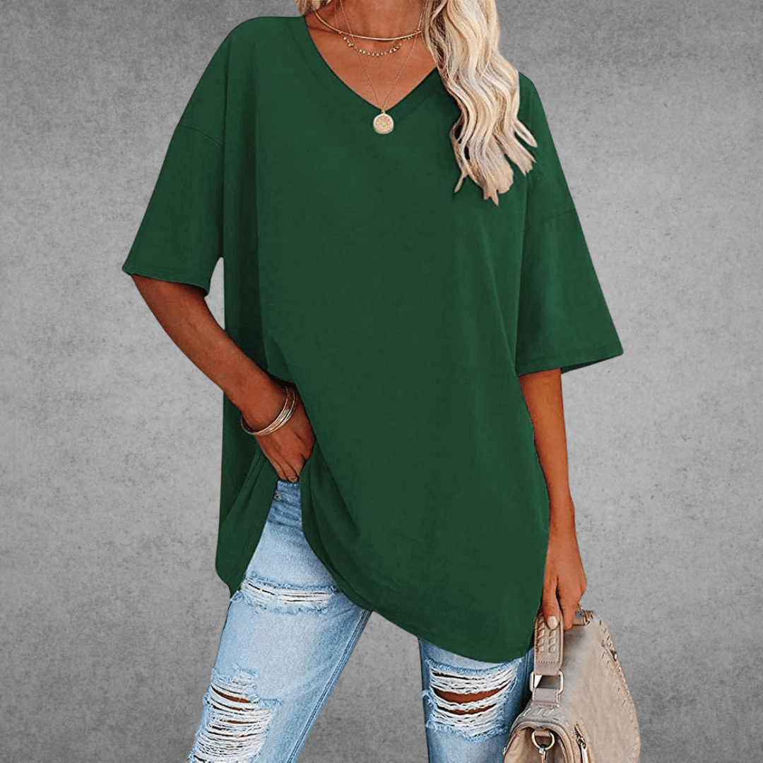 Oversize-Shirt mit V-Ausschnitt