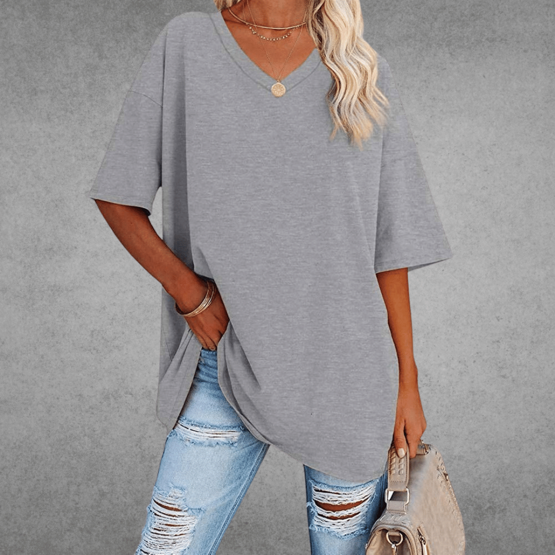 Oversize-Shirt mit V-Ausschnitt