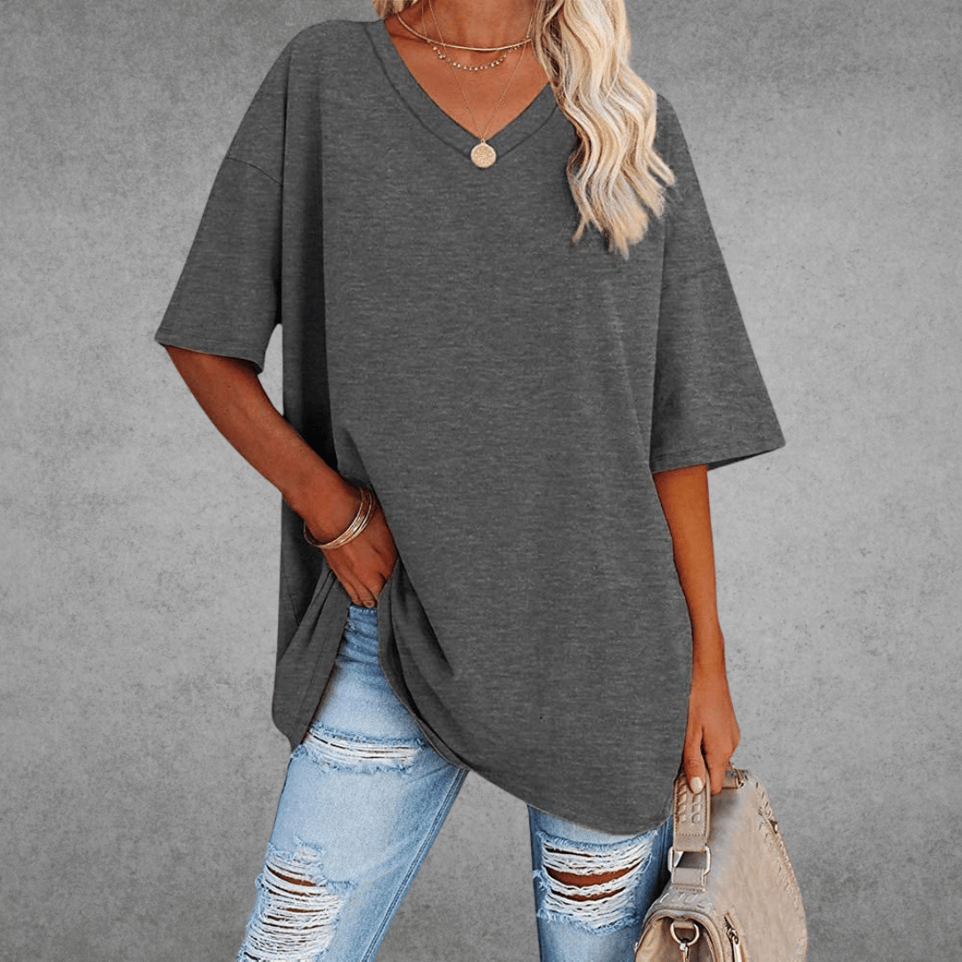 Oversize-Shirt mit V-Ausschnitt