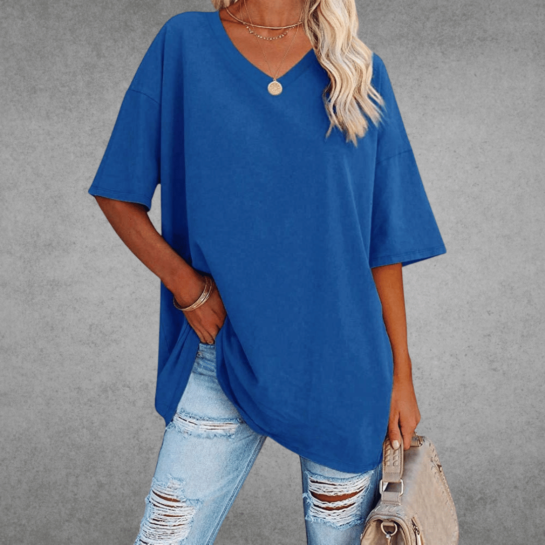 Oversize-Shirt mit V-Ausschnitt