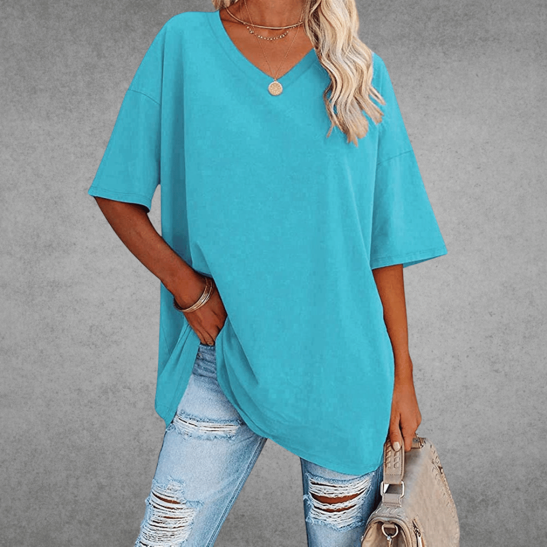 Oversize-Shirt mit V-Ausschnitt