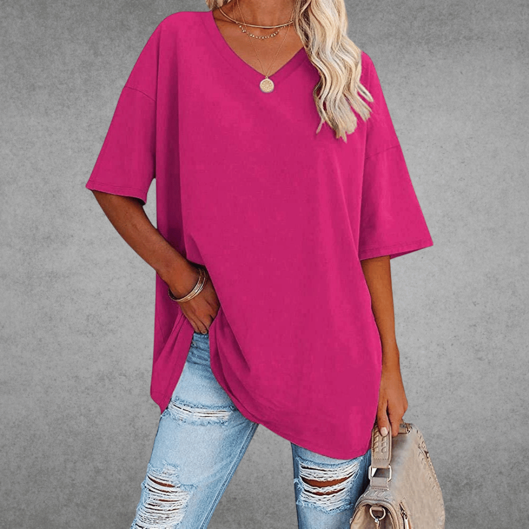 Oversize-Shirt mit V-Ausschnitt